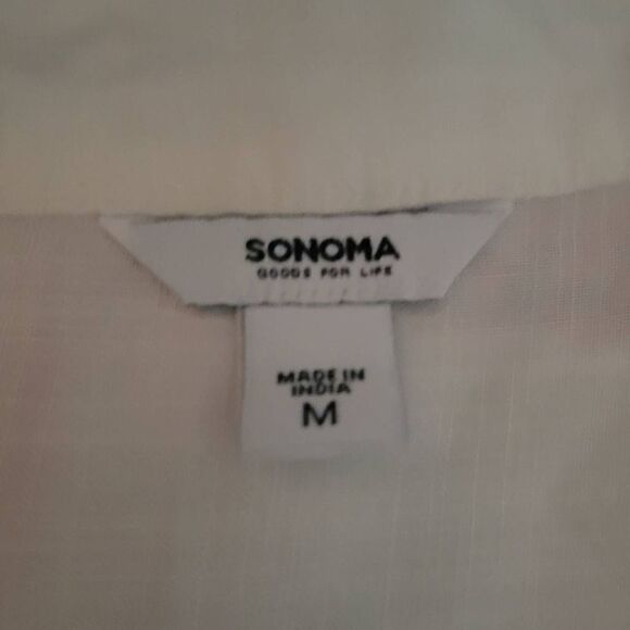 Sonoma Off-White Minimalist Soft Shirt Sleeve Button Down Women's Size Medium - Picture 6 of 6